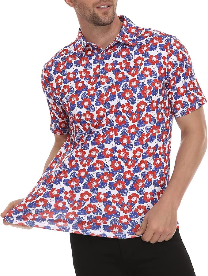 LRD Golf Shirts for Men UPF 50 Moisture Wicking Short Sleeve Polo Shirt