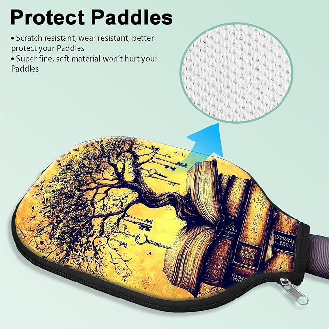 Pickleball Paddle Cover- Premium Water-Resistant Racket Sleeves with Reinforced Zippers, Universal Fit for USAPA Standard Paddles, Extra Padding Protection 6