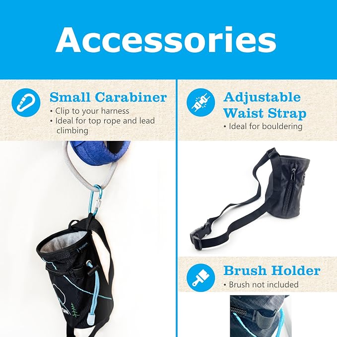 Chalk Bag + Ball for Rock Climbing, Bouldering, Top Rope | Climb On