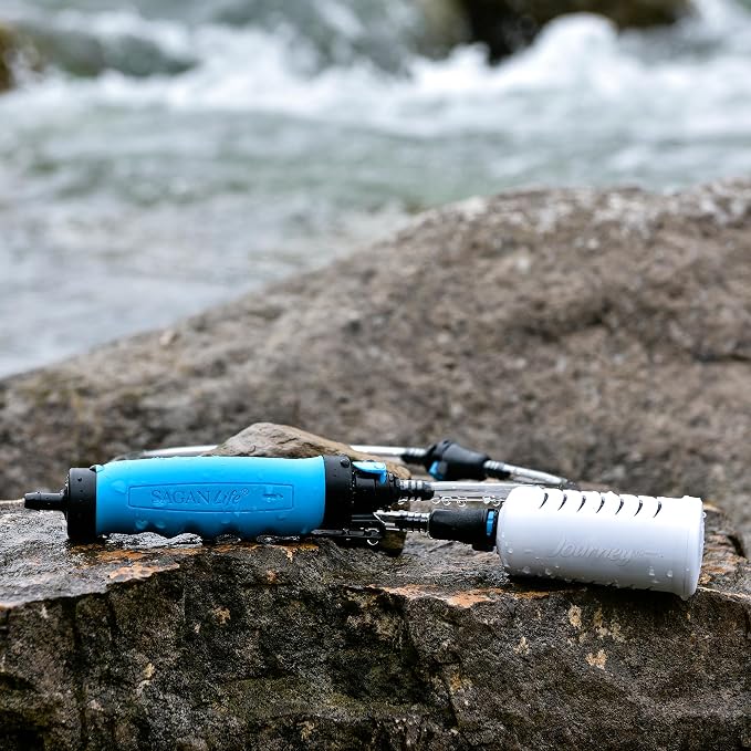 Sagan Life Water Filter Straw, Water Purifier, Ultralight Backpacking Water Filter, Hiking, Camping, Survival, Travel, 2’ Tubing extends to 4’, Purifies 250 Gal