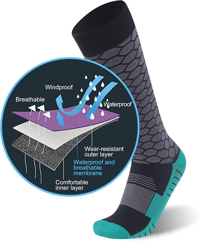 RANDY SUN Waterproof Breathable Knee High Kayaking Hunting Fishing Socks