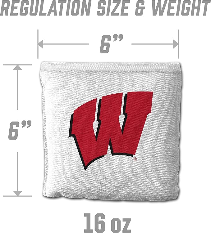 YouTheFan Officially-Licensed NCAA Set of 8 Cornhole Bags - All Weather Dual Sided Slide & Stop - Regulation Size with Carry case