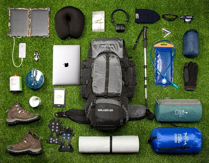 Tripole Walker 65 Litres Rucksack | Internal Frame With Metal Rod | Rain Cover | Bottom Opening | Laptop Section