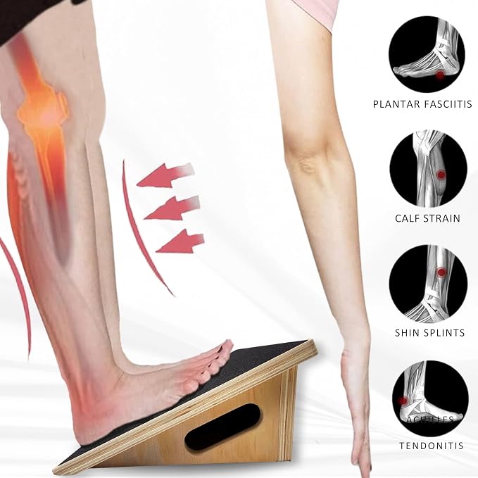 Premium 25 Degree Slant Board for Knees Over Toes, Slant Board for Squats, Incline Squat Board, Physical Therapy and Rehabilitation, Calf Stretcher for Improves Knee Health