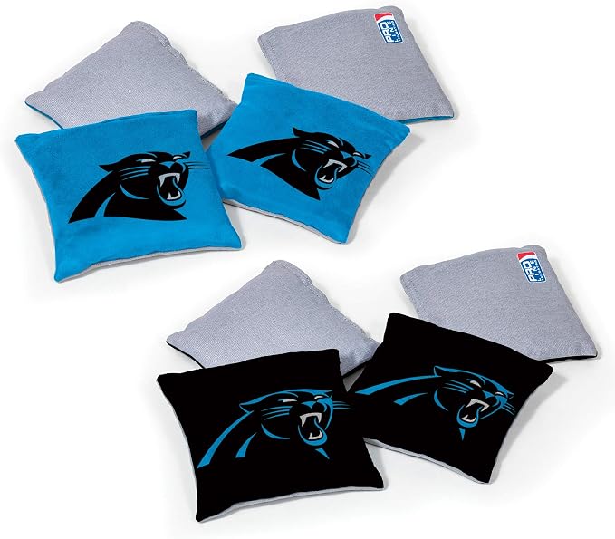 NFL Pro Football Dual Sided Bean Bags by Wild Sports, 8 Count, Premium Toss Bags for Cornhole Set - Great for Tailgates, Outdoors, Backyard