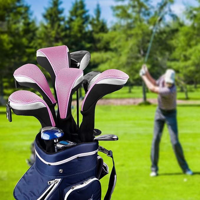 Andux 4pcs/Set Mesh Golf 460cc Driver Fairway Wood Club Head Covers Long Neck with No. Tags