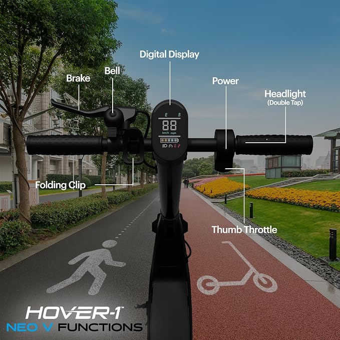Hover-1 Neo Family Foldable Electric Scooter with 300W/250W/200W Rated Brushless Motor, 16/14/12 mph Max Speed, 8.5"/6.5” Wheels, 10/7 Mile Range Commuting Scooter for Kids & Teens Aged 4 to 16