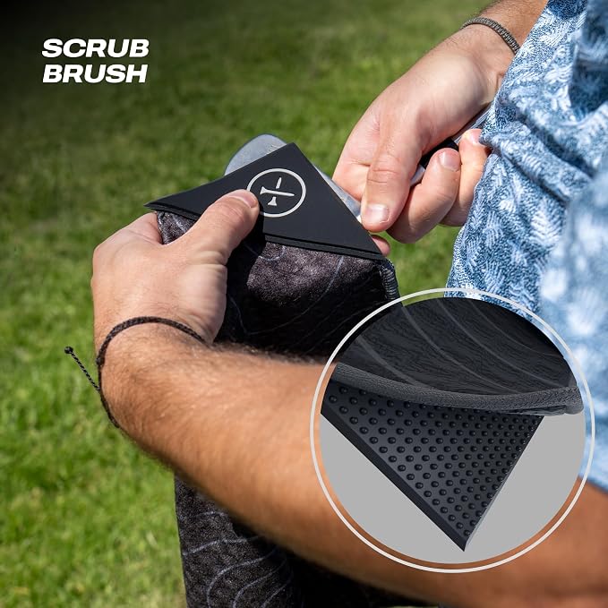Blue Tees Golf Premium Magnetic Towel - Super Strong Magnet - Microfiber Waffle Design - Silicone Brush - Groove Cleaner - Bag Buckle