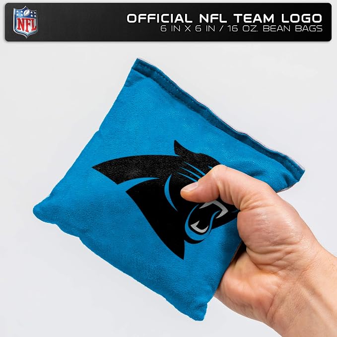 NFL Pro Football Dual Sided Bean Bags by Wild Sports, 8 Count, Premium Toss Bags for Cornhole Set - Great for Tailgates, Outdoors, Backyard
