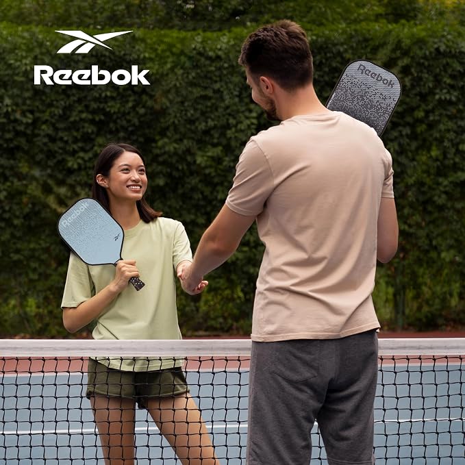 Reebok - Pickleball Set for 2 Players, Includes 2 Paddles with Cushion Grip and 2 Light-Up Balls, Perfect for Night Play, Durable, Engineered for Sports Enthusiasts