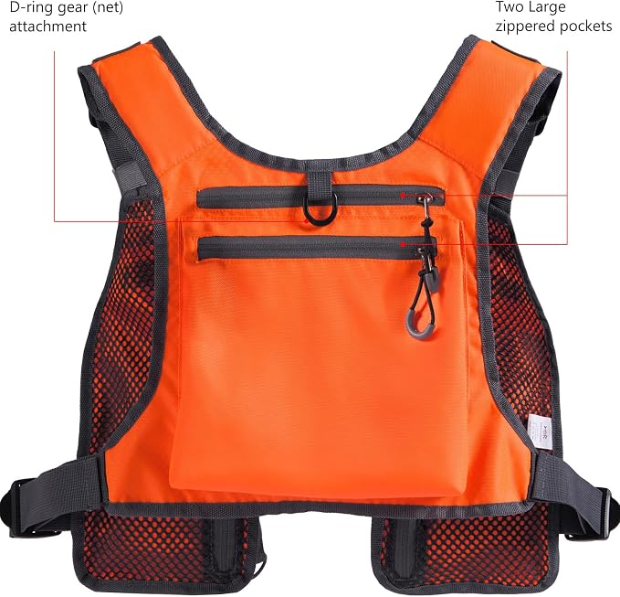 BASSDASH FV08 Ultra Lightweight Fly Fishing Vest for Men and Women Portable Chest Pack