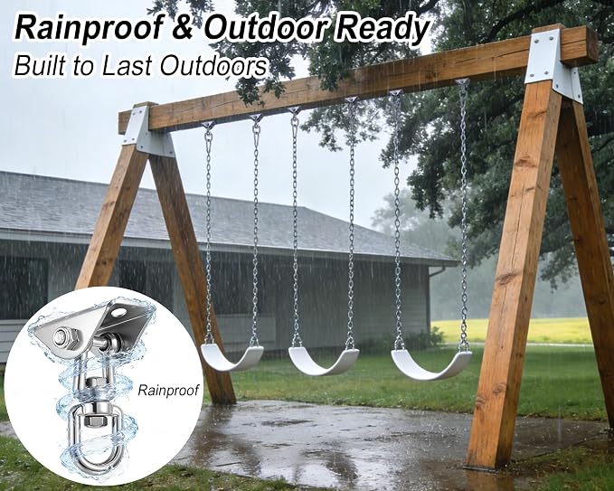 Yose Porch Swing Hanging Kit Heavy Duty 1000lbs Stainless Steel, Easy to Install Swing Hardware with Ceiling Hooks and Hammock Hooks, Complete Swing Set Accessories for Indoor Outdoor Patio Garage