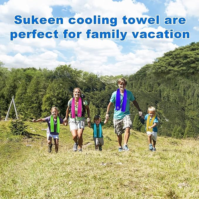 Sukeen Cooling Towel (40"x12"), Soft Breathable Cooling Towels for Neck and Face, Chilly Sweat Towel, Neck Cooling Wraps for Gym, Yoga, Sports, Camping, Hiking