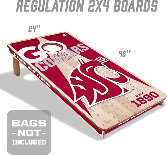 YouTheFan NCAA 2’ x 4’ Professional Wood Cornhole Game