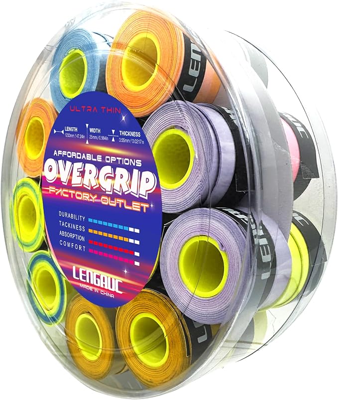 Gradient Colors Ultra Thin Tacky Overgrips,Tennis/Badminton/Pickleball/Paddle 24/48 Pack,Comfort Grip Tape,Absorb Sweatbands Anti Slip