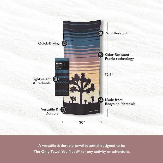 Nomadix Original Towel - National Parks- Perfect for Beach, Pool, Travel, Camping, Yoga - Made with Recycled Materials - Super Absorbent - Sand Resistant