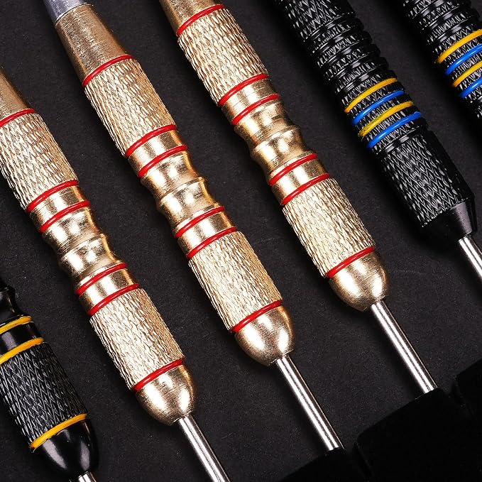 Turnart Darts Metal Tip Set - Steel Tip Darts Darts Set Professional Metal Darts 12 pcs 22/24 Grams Pro Dart Set with Stylish Case Aluminum Shafts Extra 9 Flights
