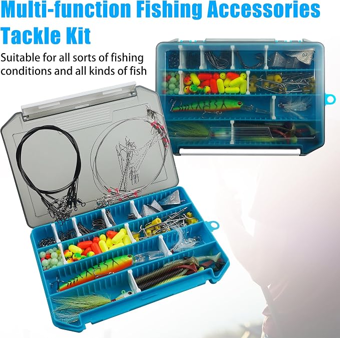 Surf Fishing Rig Tackle Kit,167PCS Saltwater Fishing Lures Surf Fishing Gear Fish Finder Rigs Pompano Floats Rig Pyramid Sinker Weight Fish Hooks Swivels Various Accessories
