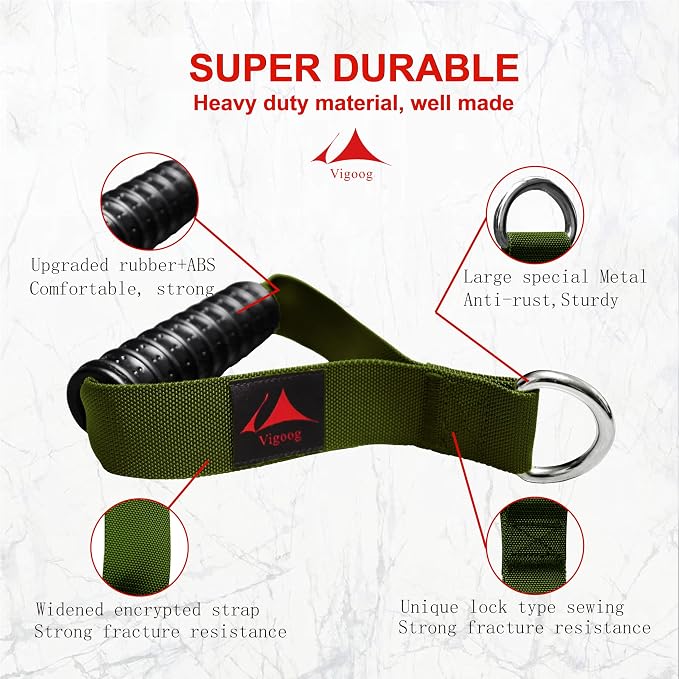 Heavy Duty Gym Workout Handles Attachment for Cable Machine,Resistance Band,Pulley System Home Exercise Equipment, Comfortable and Stronger Grip