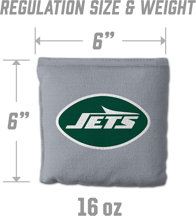 YouTheFan Officially-licensed NFL Set of 8 Cornhole Bags - All Weather Dual Sided Slide & Stop - regulation size