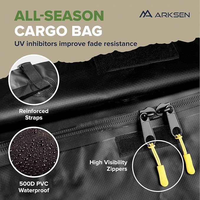 ARKSEN 84" x 39" x 6" Roof Rack Basket with Extension & Waterproof Cargo Bag, 150 lb Heavy-Duty Steel Cargo Carrier, Fits Crossbars up to 1.38" Thick, for SUV & Pickup Truck