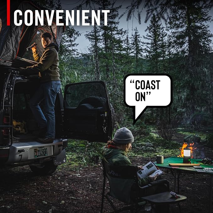 COAST EAL35R 1000 Lumen Voice-Controlled LED Emergency & Camping Area Lantern with Warm, Cool White, Day, Red & Red Flashing Mode, Power Bank Functionality - Desert