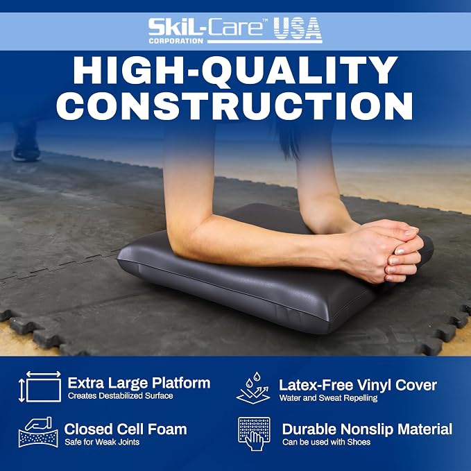Skil-Care Balance Stability Foam Pad, 17.5” x 15.5”, Non-Slip Surface for Rehabilitation, Physical Therapy, Closed-Cell Foam with Wipe-Clean Vinyl Cover, Latex-Free