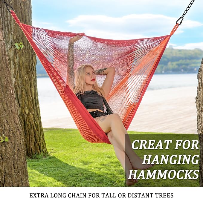 2 Pack 44in Hanging Swing Chain with 4 Carabiners, 660LB Capacity Hanging Kits Heavy Duty Hanging Chair Hardware for Hammock Swing Hanging Chair Punching Bags Sandbag Indoor Outdoor Yoga Gym (Black)