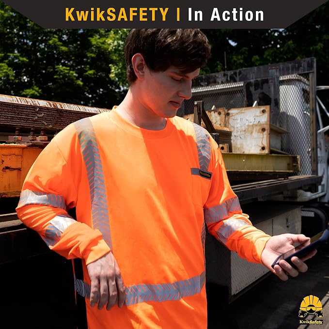 KwikSafety - Charlotte, NC - Limited Edition Long Sleeve Safety Shirts [Deluxe Fishbone Tape] Class 3 ANSI OSHA Compliant