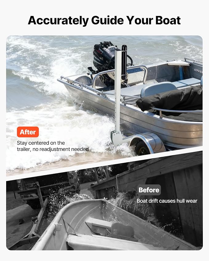 VEVOR Boat Trailer Guide, 16.7"- 60″ Adjustable Design Trailer Guide Poles, 2PCS Trailer Guide-Ons for Ski Boat, Fishing Boat or Sailboat Trailer