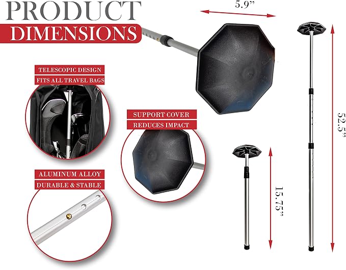 JEF World of Golf The Protector Golf Club Travel Support Protection,Black,Grey