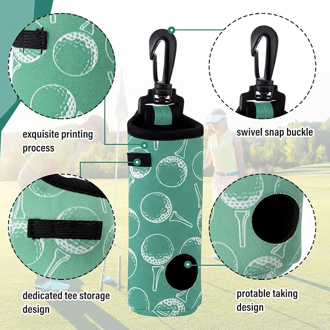 Liliful 12 Pcs Golf Accessories Kit, Include Golf Ball Bag with Hook Towel Tees Magnetic Ball Marker Divot Tool Cleaner Brush for Women Man Gifts