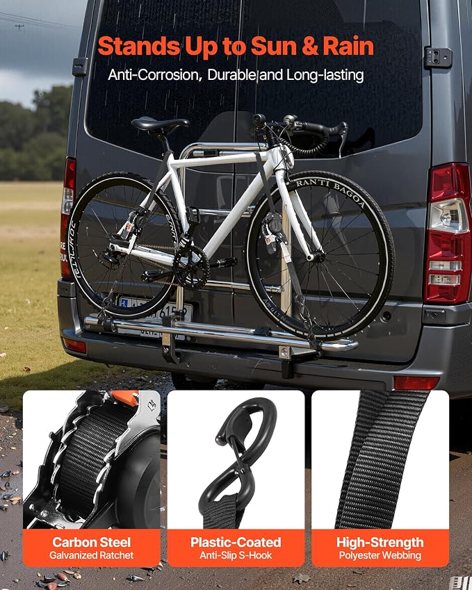 VEVOR Retractable Ratchet Straps, 1 in x 6 ft, Tie Down Straps with S Hooks, 1200 lbs Break Strength, 4 Soft Loops, Tie Down Ratcheting for Moving, Trailers, Motorcycles, Kayaks, Car Roof, 4 Pack