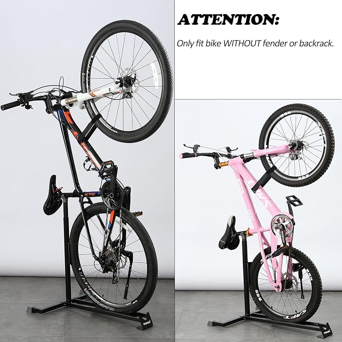 PHUNAYA Bike Stand,Vertical Bike Rack For Indoor Bike Storage,Upright Bicycle Stand Floor.Heavy Duty Bike Holder With PVC Coating.Suit 24"-29" MTB,Hybrid and Road Bike,Patent Application. (2 Pack)