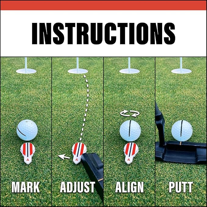 Putting Alignment Aid Tool - Golf Ball Marker - Rotate to Aim - Golf Gift Accessory for Men & Women Golfers - USGA Compliant