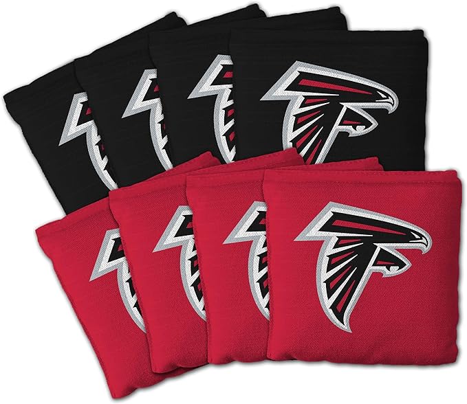 YouTheFan Officially-licensed NFL Set of 8 Cornhole Bags - All Weather Dual Sided Slide & Stop - regulation size