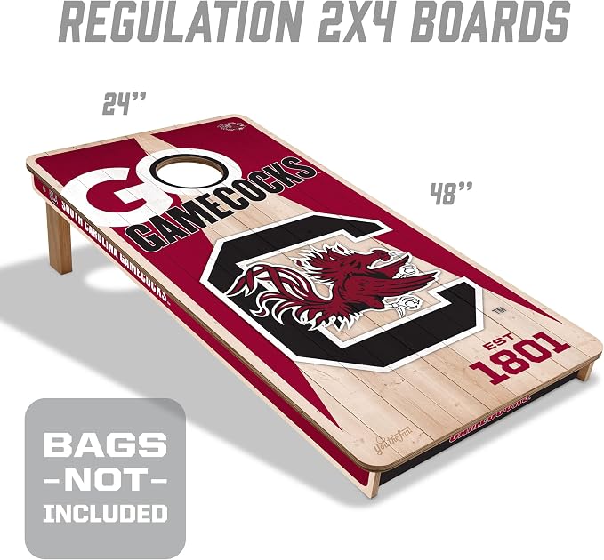YouTheFan NCAA 2’ x 4’ Professional Wood Cornhole Game