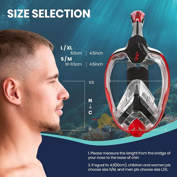 Phantom Aquatics Voda Full Face Snorkel Mask