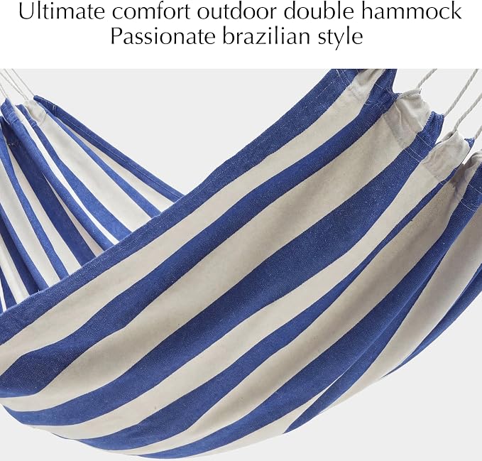 PNAEUT Double Hammocks for Outside, Replacement Outdoor Tree Hammock for Indoor Patio Porch Garden (Sky, Medium)