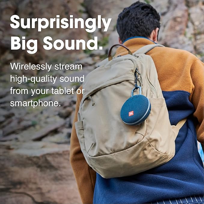 JBL Clip 3, Fiesta Red - Waterproof, Durable & Portable Bluetooth Speaker - Up to 10 Hours of Play - Includes Noise-Cancelling Speakerphone & Wireless Streaming