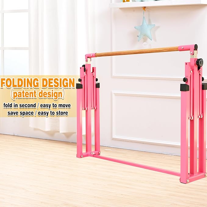 MARFULA 4FT/5FT Gymnastic Bar Set Gymnastics Kip Bar with 5 Ft Length 4Ft Inner Width 5ft Adjust Height Gymnastics Training Bar Equipment for Kids Professional Training Home and Club Use