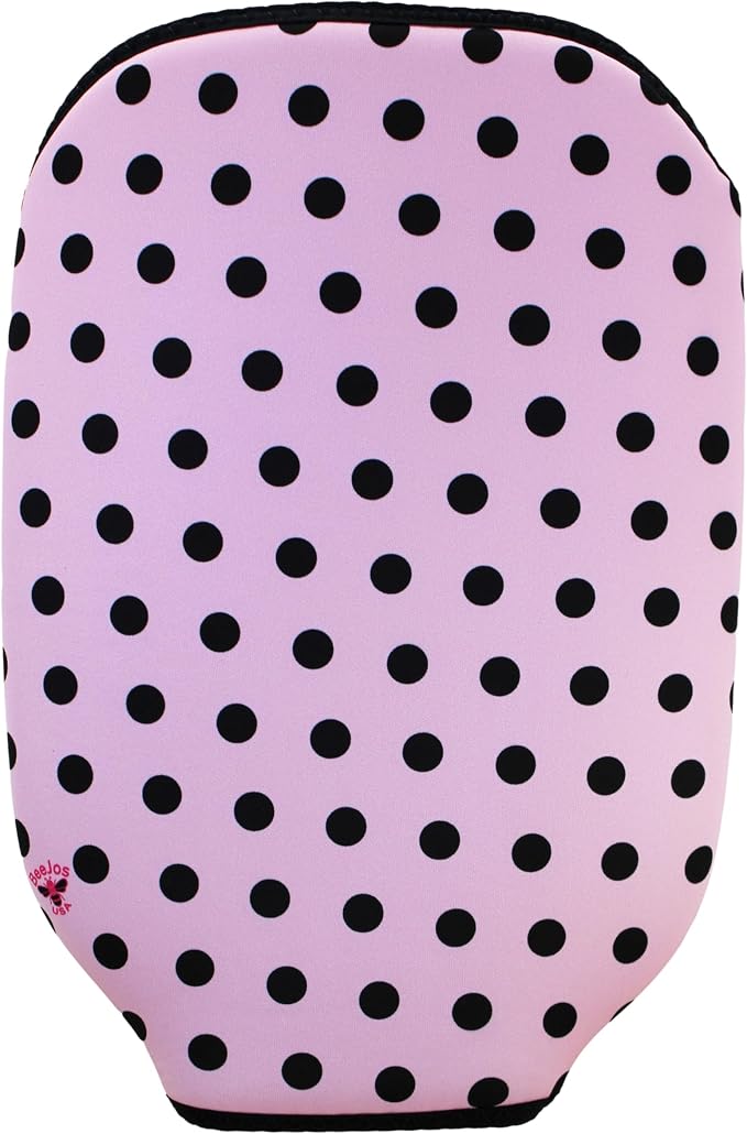 BeeJos Women's Polka Dot Collections: Premium Slip-On Pickleball Paddle Cover-Fits Standard Size Paddles-Zipperless (Paddle not Included) 6 Color Variations