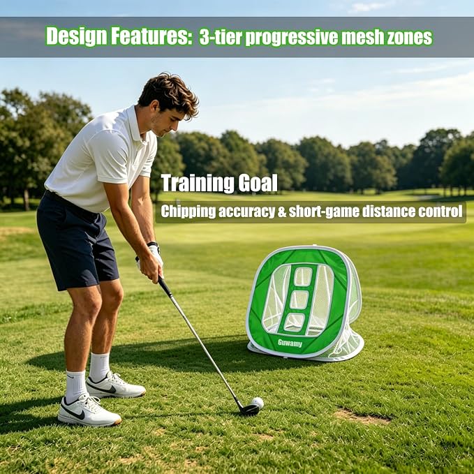 3-in-1 Pop Up Golf Chipping Net – Precision & Distance Trainer, Easy Indoor/Outdoor Setup – Ideal Gift