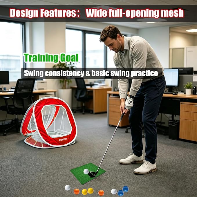 3-in-1 Pop Up Golf Chipping Net – Precision & Distance Trainer, Easy Indoor/Outdoor Setup – Ideal Gift