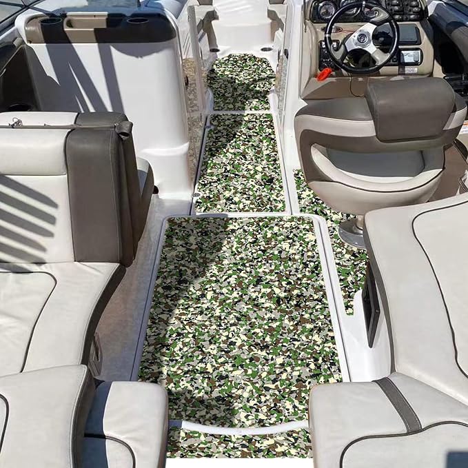 Boat Flooring EVA Foam Boat Decking Sheet Self Adhesive Marine Flooring Brushed Camo Marine Carpet for Boats Yacht Kayak Decking Cushioning Cooler Seating Helm Pad Swimming RV Golf Cart Non Slip Pad