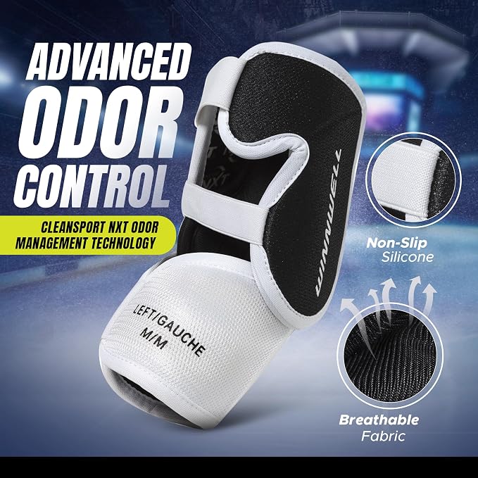 Winnwell Classic Hockey Elbow Pads- Protective Hockey Gear for Youth, Junior, Senior Players - Equipment for Roller, Street & Ice Hockey