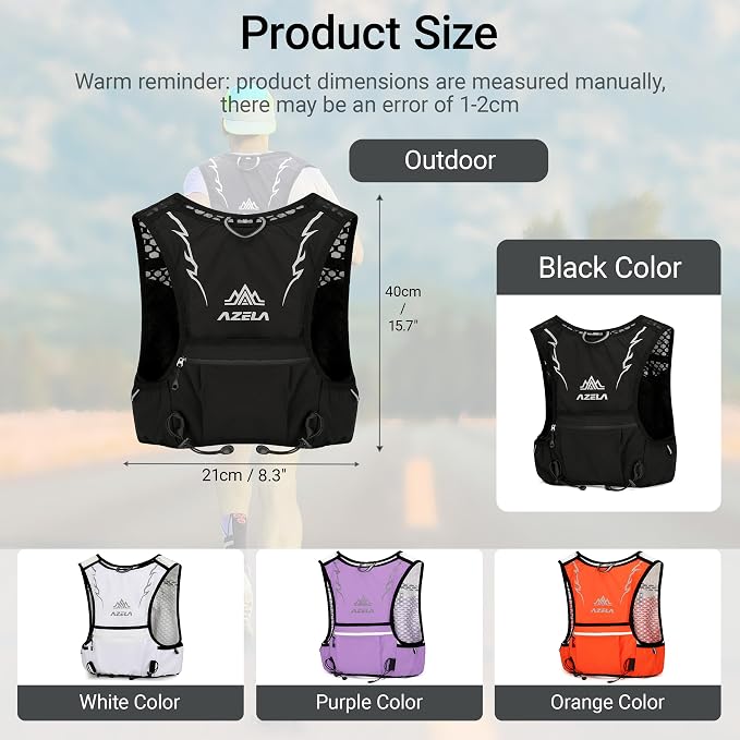 Lightweight Marathon Hydration Running Cycling Hiking Vest Backpack, Water Bladder Pack for Outdoor Sports