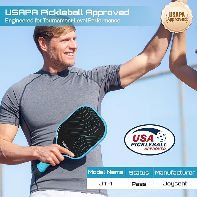 Pickleball Paddles Set, USAPA Approved Carbon Fiber Pickleball Set of 2 with Beginner Pickleball Rackets, Indoor Outdoor Pickle Balls for Adults Men Women, JT-1