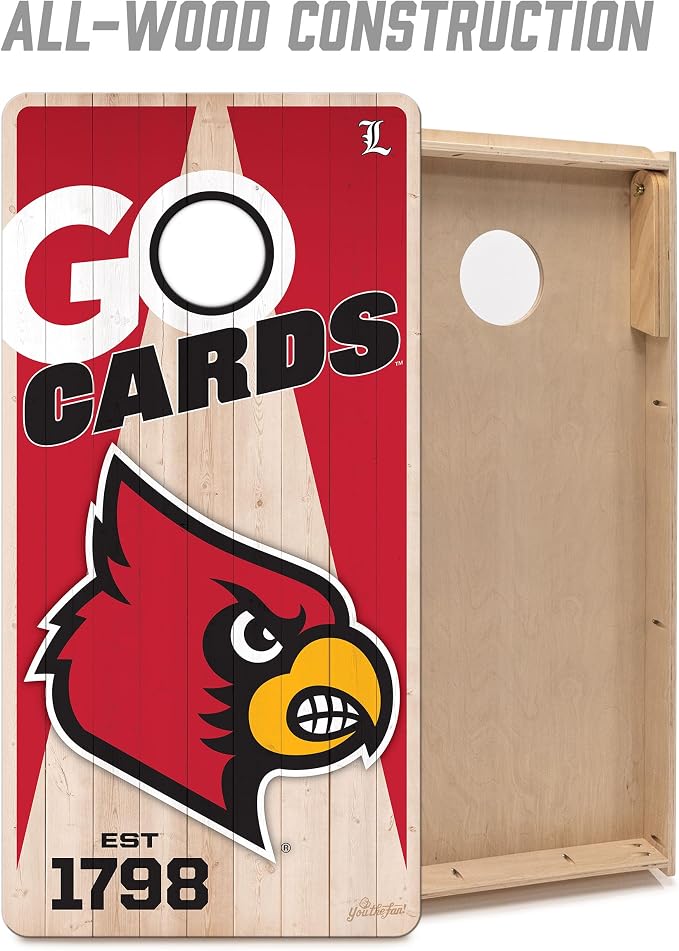 YouTheFan NCAA 2’ x 4’ Professional Wood Cornhole Game