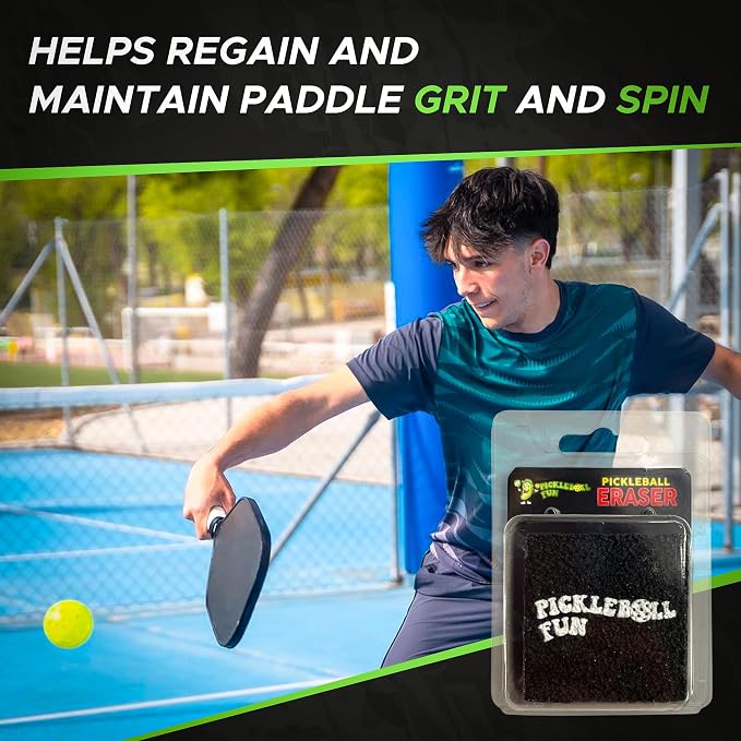 Pickleball Fun Paddle Eraser - Premium Quality, Durable Rubber - Removes Court Marks, Scuffs, and Dirt